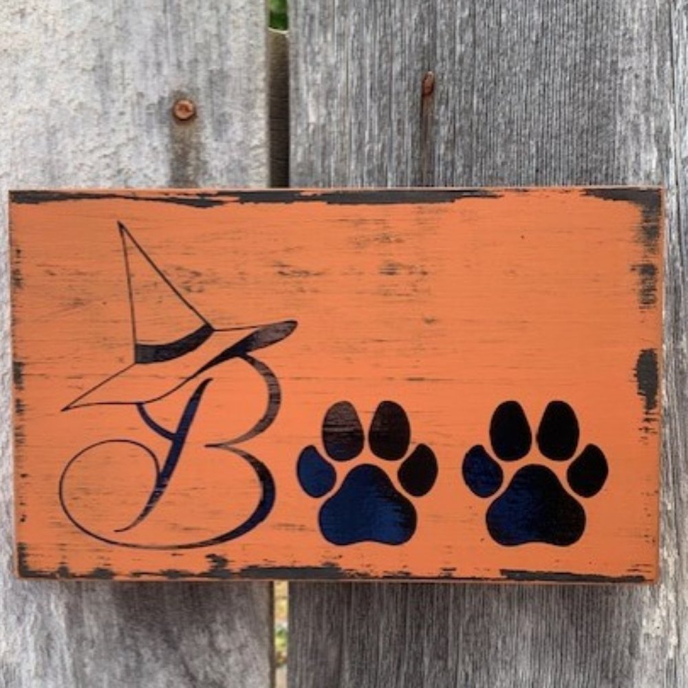 Boo Rustic Halloween Sign Fall Decor Handcrafted for Home Accent or Party Gather